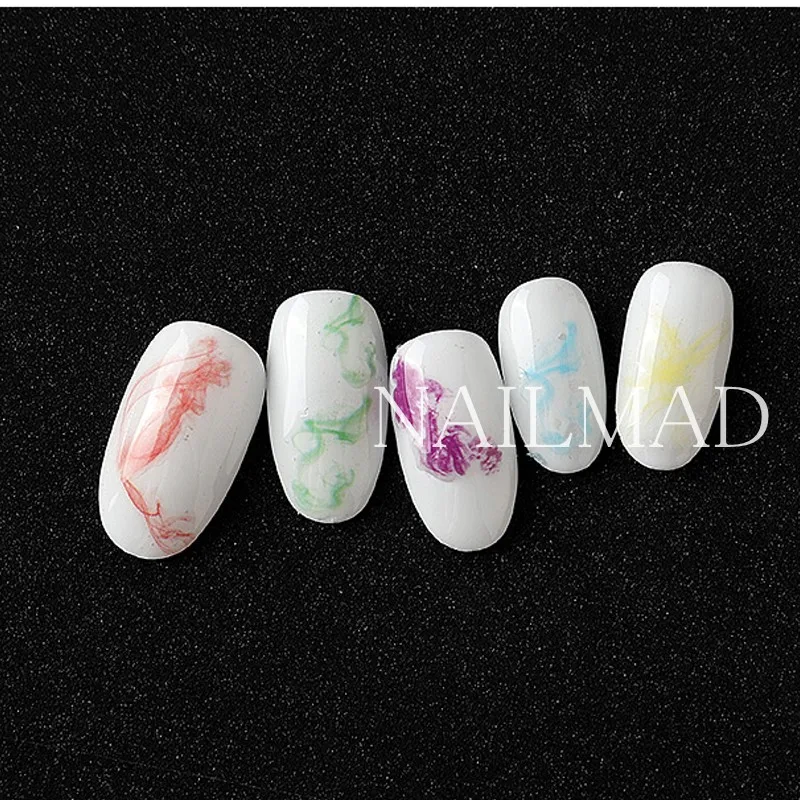 1 Sheet Smoke 3D Nail Art Stickers Colorful Sumdge Nail Stickers Decals Adhesive Sticker Tattoo Slides