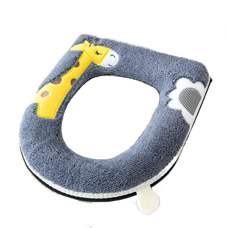 Universal toilet seat cover giraffe pattern closestool mat soft warm toilet seat WC cushion pad bathroom toilet lid accessories 6