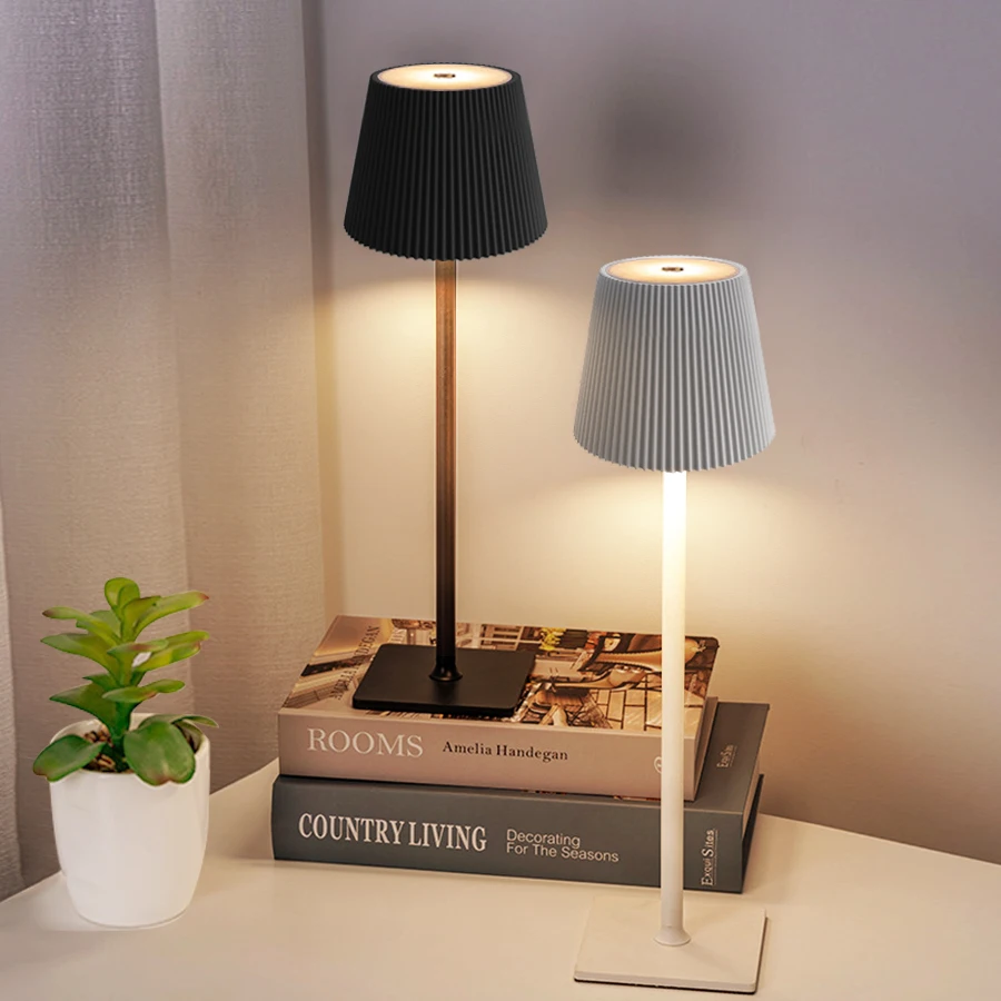 Hotel Cordless Usb Rechargeable Table Lamp Touch Sensor Desk Lamp 3 Colors Adjustable Led light for Bedroom Hotel Living Room