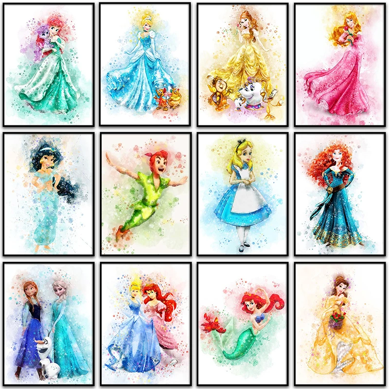 Disney 5d Diamond Painting  Disney princess paintings, Watercolor