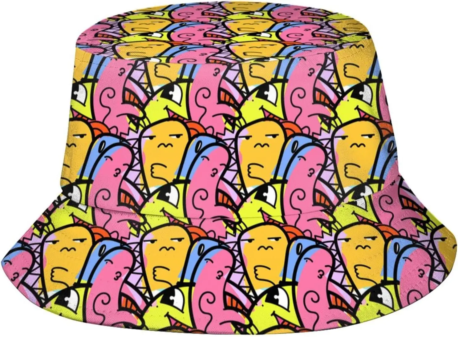 Cute Funny Cartoon Doodle Animals Bucket Hat Sun Protection Packable Funny Sun Hat Unisex Outdoor Travel for Women Men