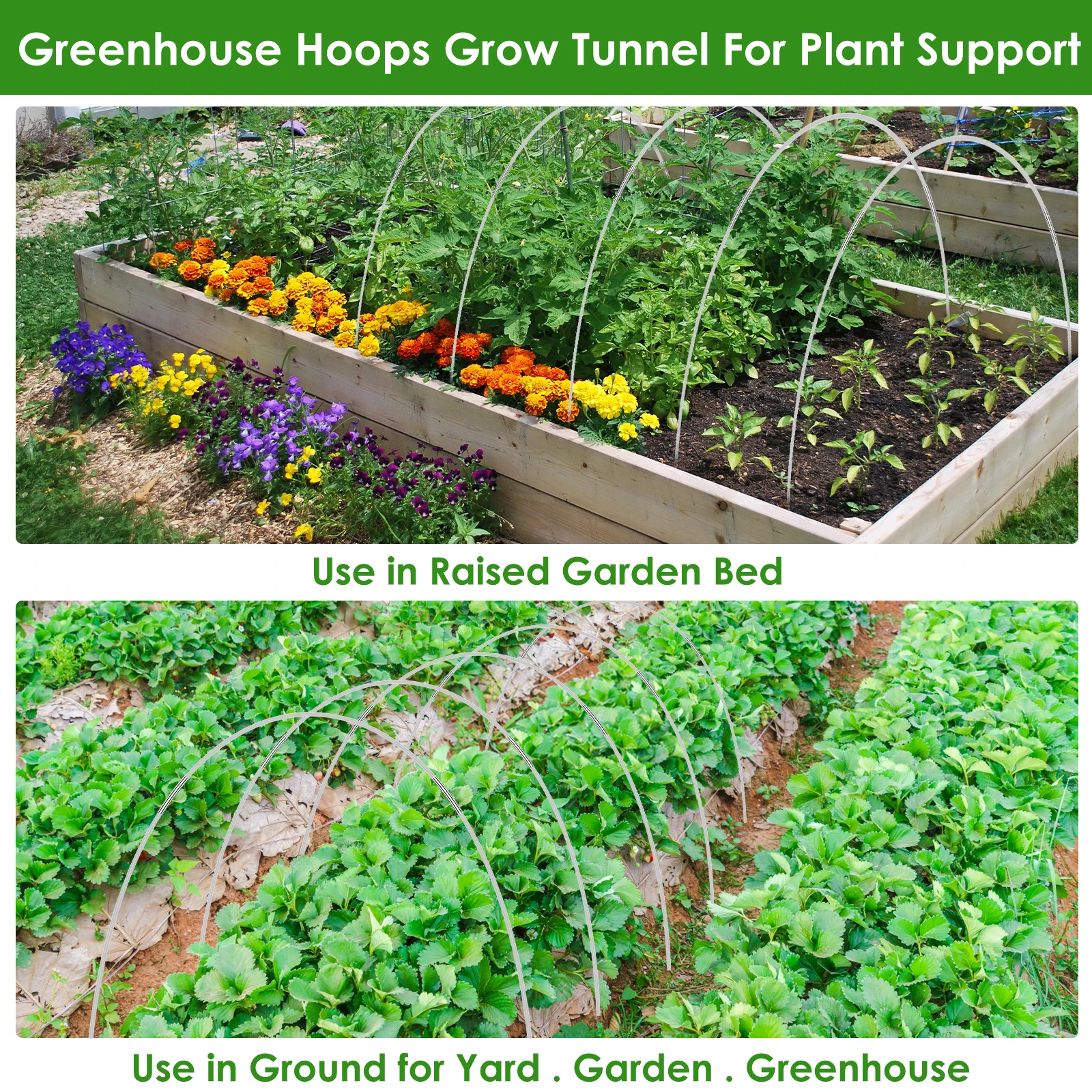 Fiberglass Greenhouse Hoops Set for Garden Grow Tunnel Support