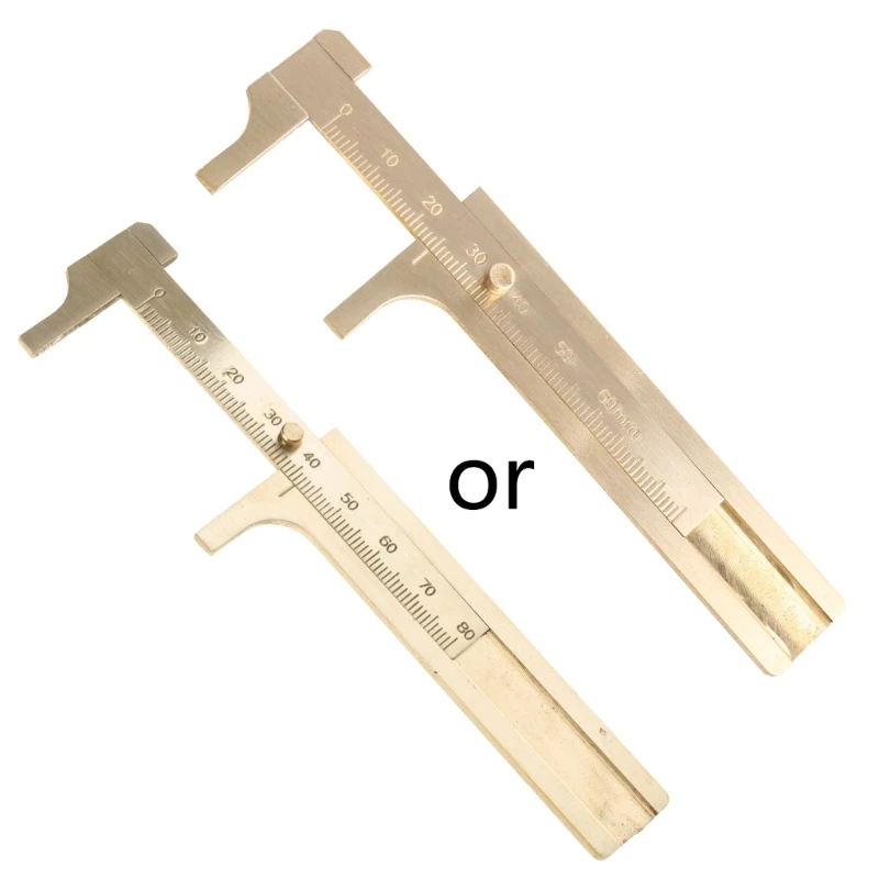 

Mini Pocket Caliper Sliding Gauge Vernier Caliper 0-80mm Single Scale Brass Ruler Measurement Tool for Measuring Jewelry