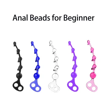 Soft Jelly Anal Beads Long Orgasm Vagina Plug Play Pull Ring Ball Masturbation Butt Plug Stimulator Butt Sex Toys For women 5