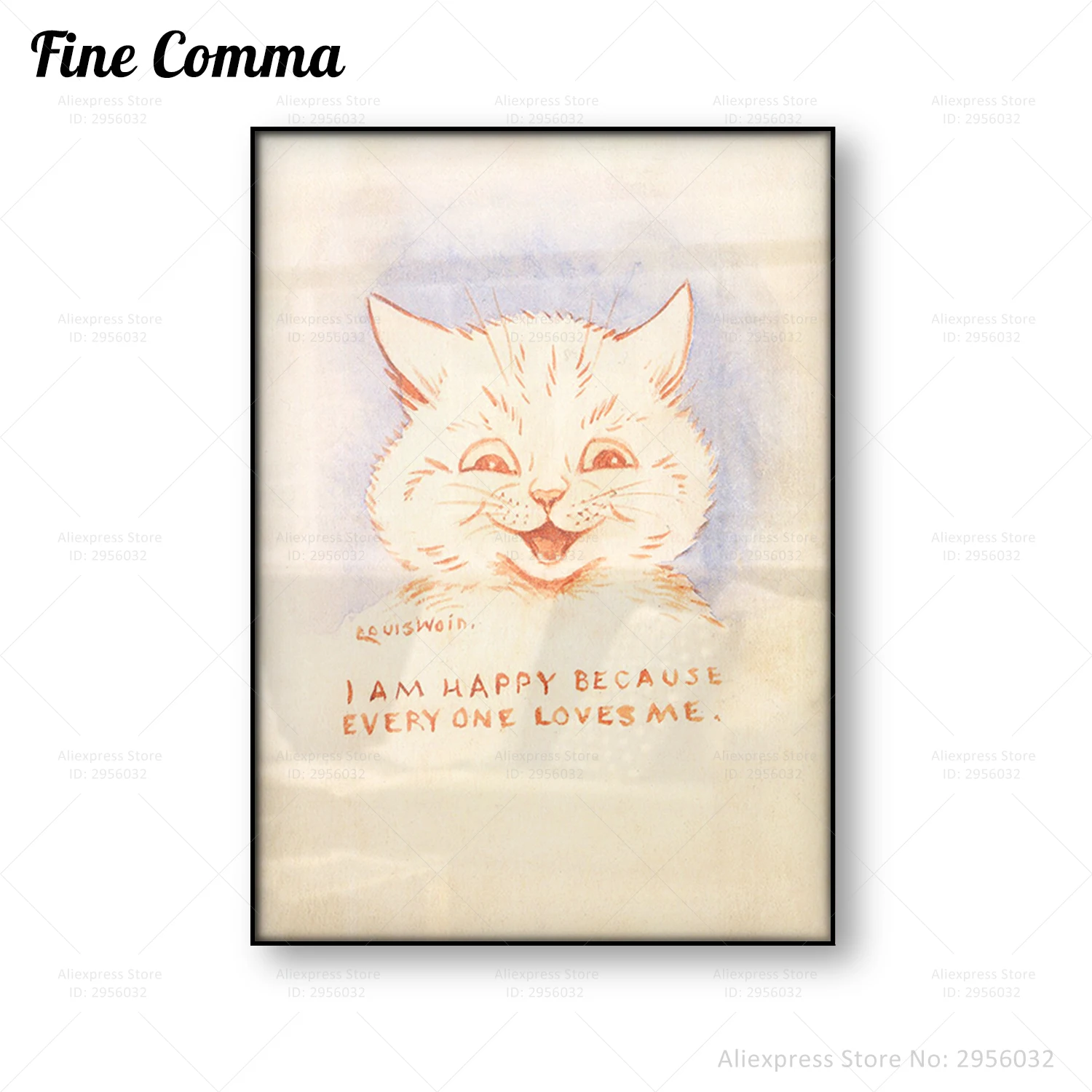 Louis-Wain-Vintage-Cat-Poster-I-am-Happy-Because-Everyone-Loves-Me-Wall