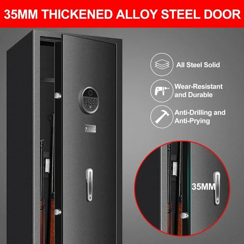 Tools Packaging Fireproof Biometric Gun Cabinet, Large Long Gun Safe for Rifles and Shotguns, with Detachable Gun Rack Tools 5