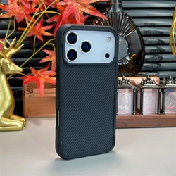 Enhanced Magnetic Carbon Fiber Matte Case with Shockproof Bumper and Frosted Finish - iPhone 15 (A07)