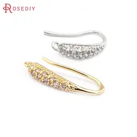 6PCS High Quality 18K Gold Color Brass with Zircon Earrings Hook Diy Jewelry Making Supplies Earrings Accessories for Women