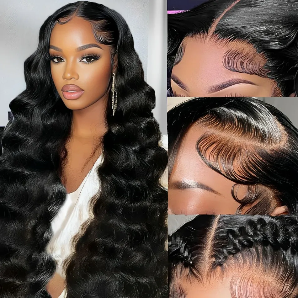 Body Wave Human Hair Wigs 13x6 Hd Lace Frontal Wigs 220 Density 40 Inch For Black Women Pre Plucked Loose Wave Lace Frontal Wig 2