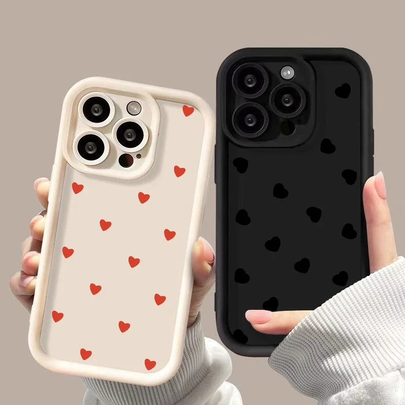 Silicone Love Heart Design Phone Case - Stylish and Durable Protection