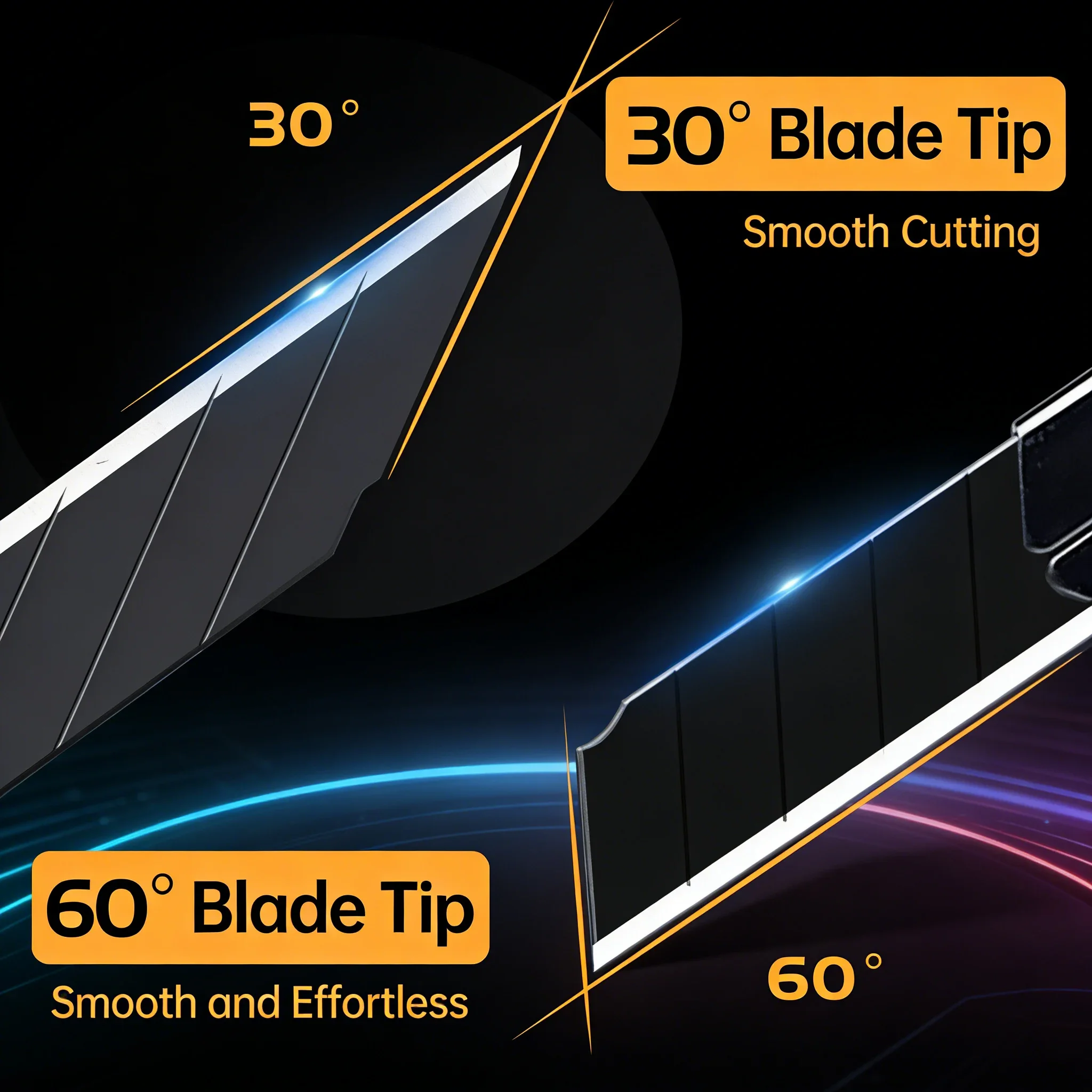 30도 텅스텐 블랙 블레이드 나이프 |   미술 학생용 산업용 강철 유틸리티 커터 |   정밀 조각 및 개봉 도구