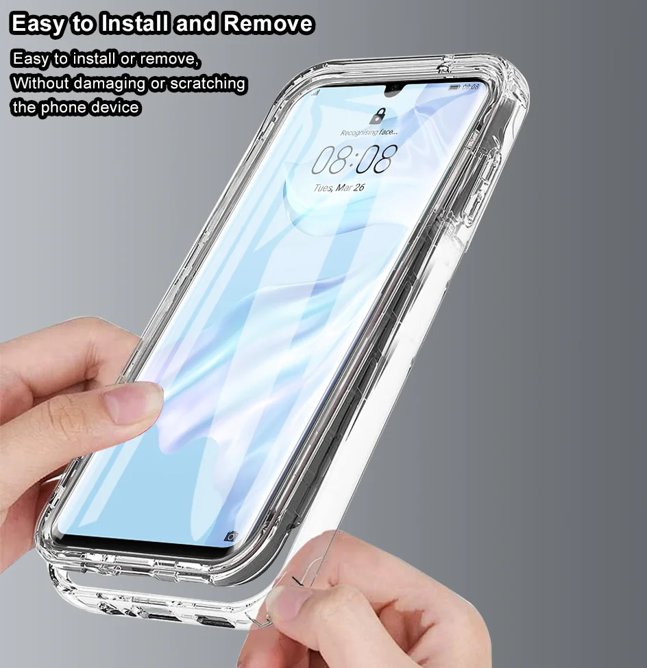 360 Full Coverage Clear Shockproof Case - Soft & Thin PC Hard Cover