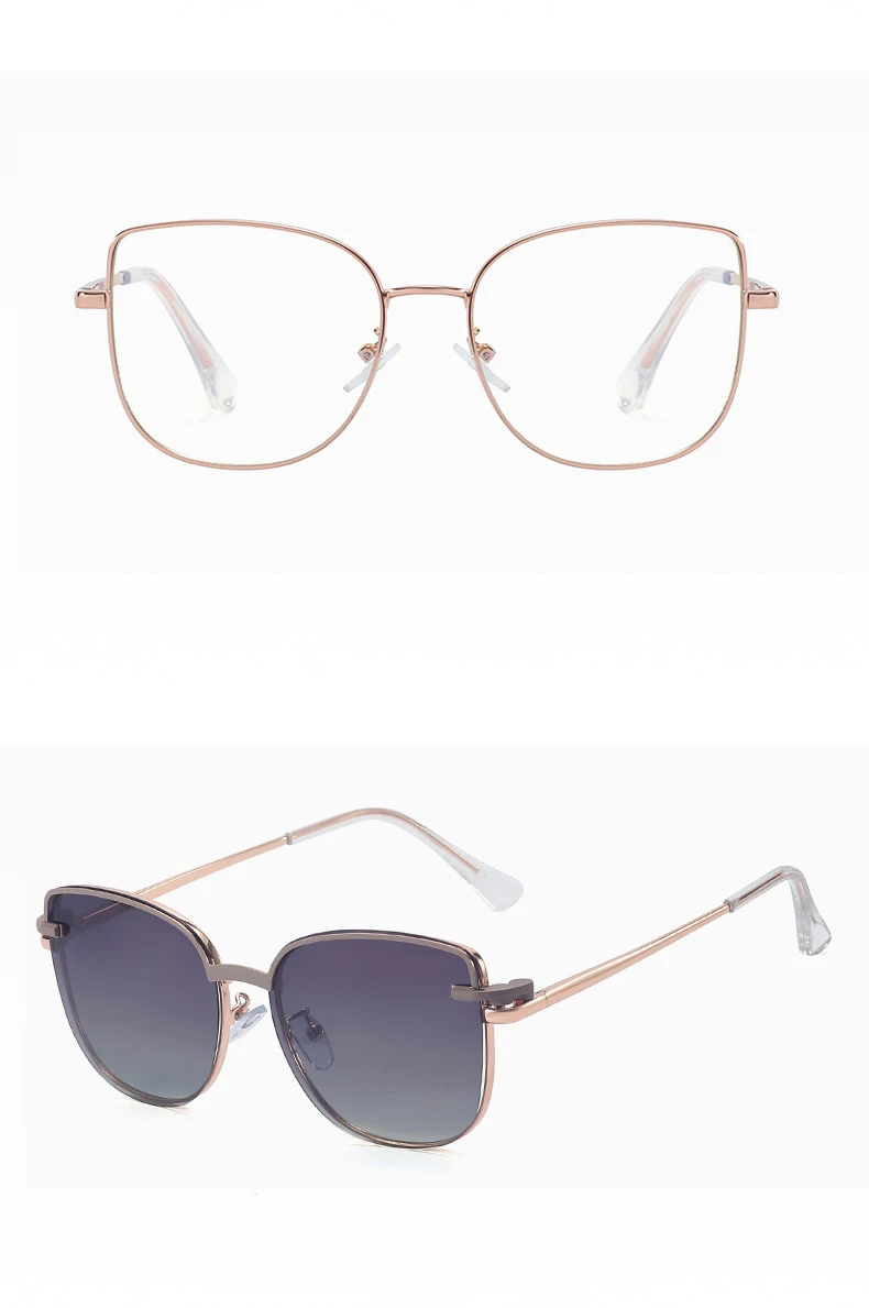 53848 Mode Magnetische Clip Polarisierte Sonnenbrille Metall Federscharnier Optische Brillengestell Anti Blau Computerbrille – Detail 18