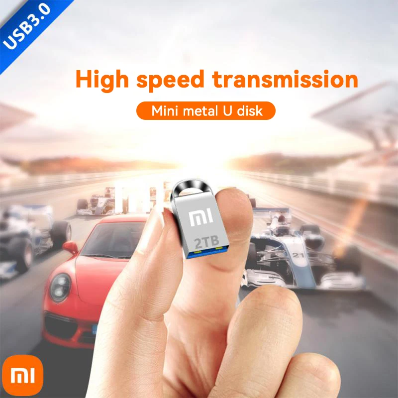 Flash Drive Xiaomi 2TB Metal USB High Speed Flash Drive 512GB Tiny Pendrive Memory Stick 1TB Storage Device WaterProof U Disk Type-C Adapter