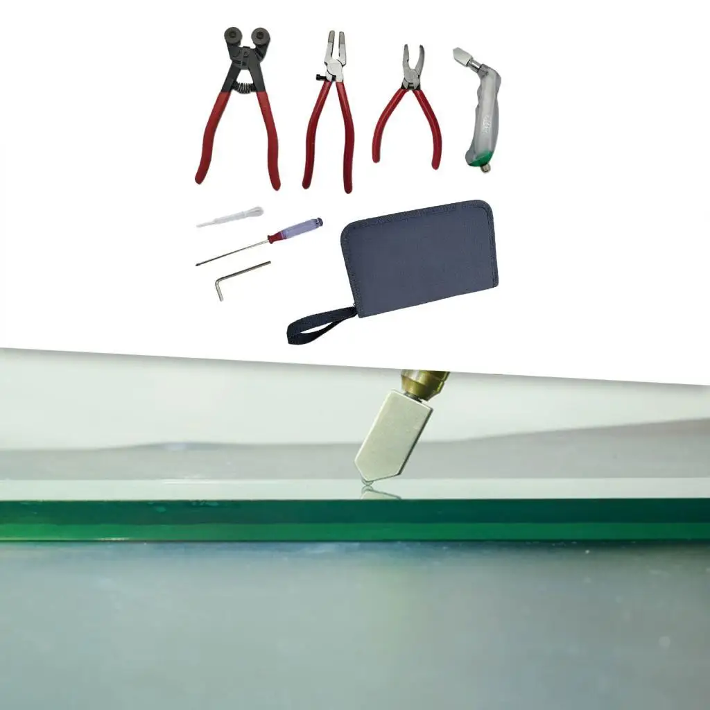 Glass Cutting Tool Set Glass Running Pliers Breaking Pliers Oil Dropper Storage Bag for Mosaic Tiles Mirrors Stained Glass 4