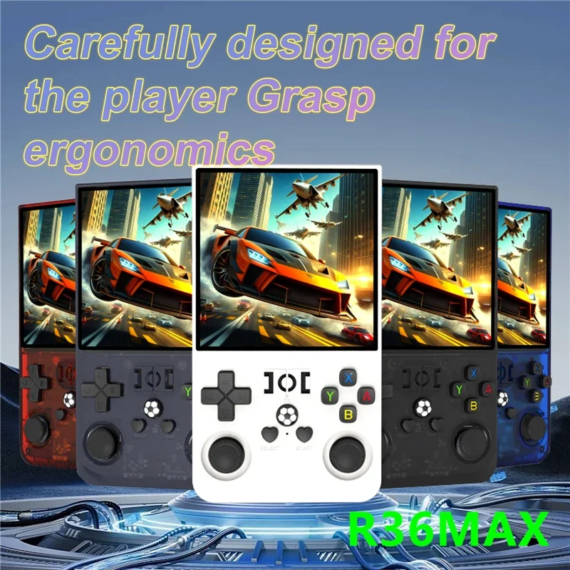 R36MAX Retro-Handheld-Spielkonsole, 4-Zoll-Großbildschirm, tragbarer Taschen-Videoplayer, über 1000 Spiele, Linux-System_voghion.com