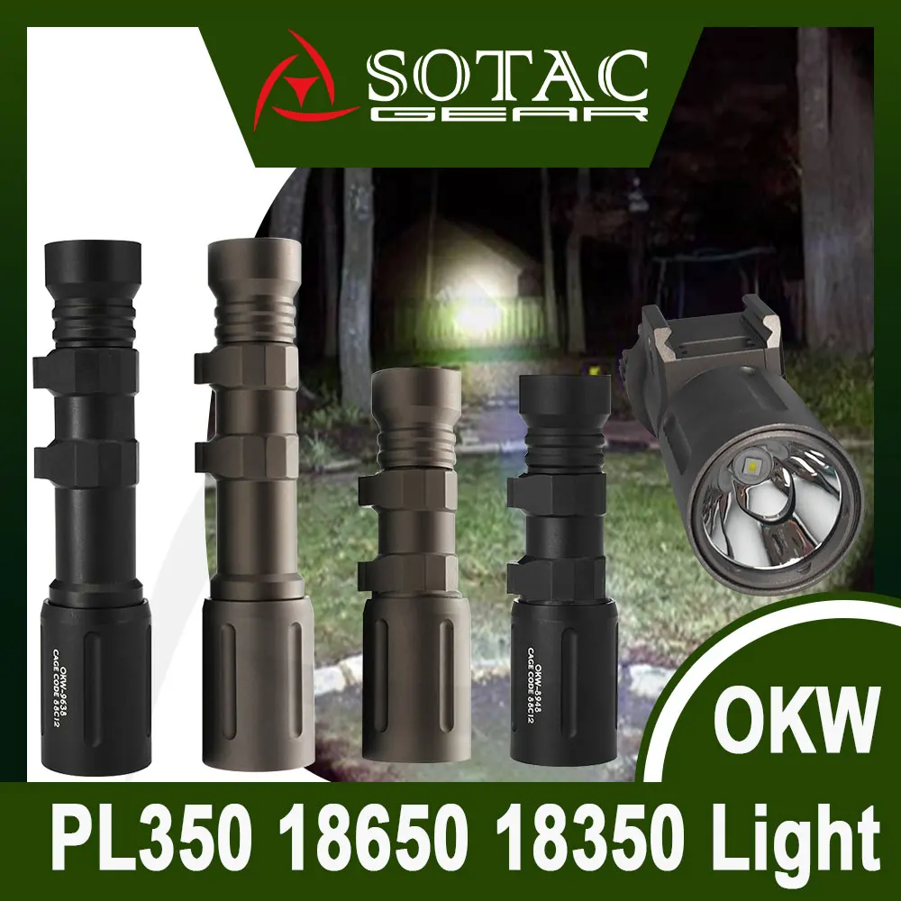 

Weapon OKW Flashlight Metal Spotlight OKE PL350 18650 18350 Flashlights Tactical High Power LED Light With Original Full Marking