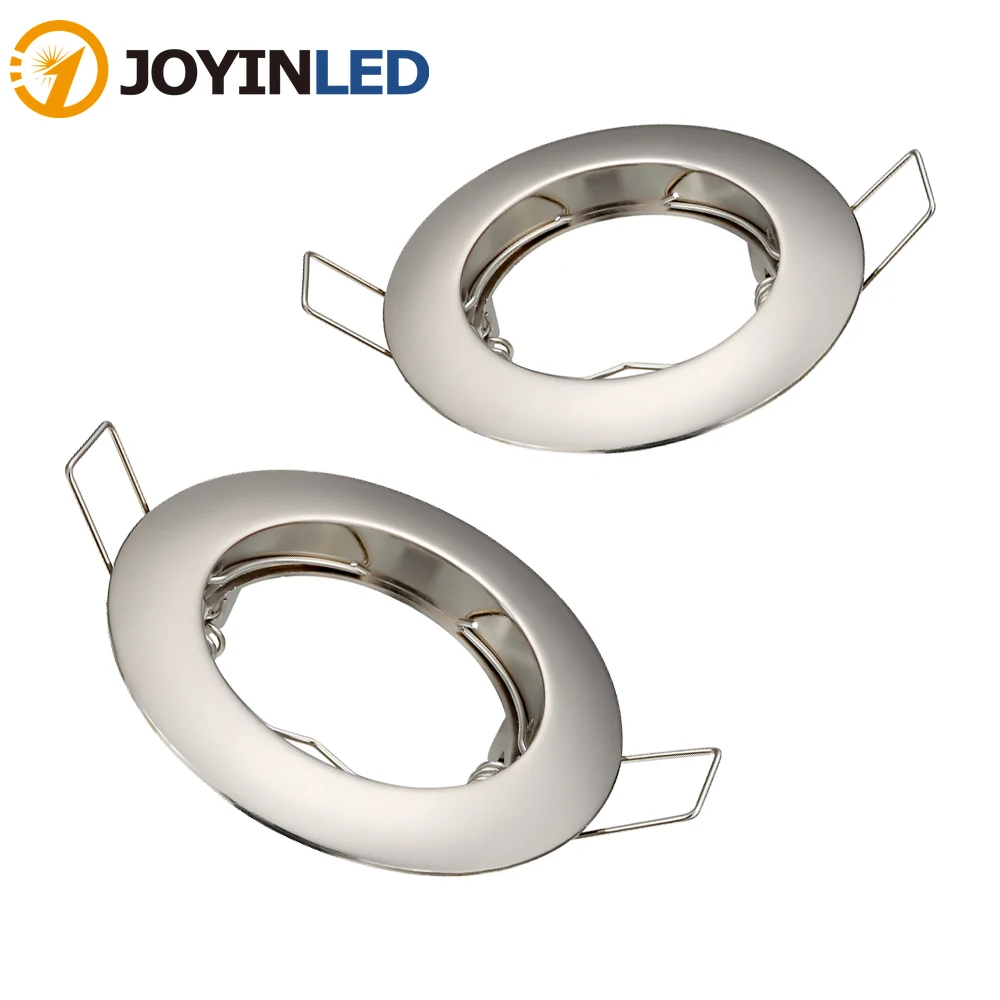 цена 2pcs Round GU10 MR16 Spotlight Downlight Base Socket Light Frame for BedroomEmbedded Ceiling Light Frame