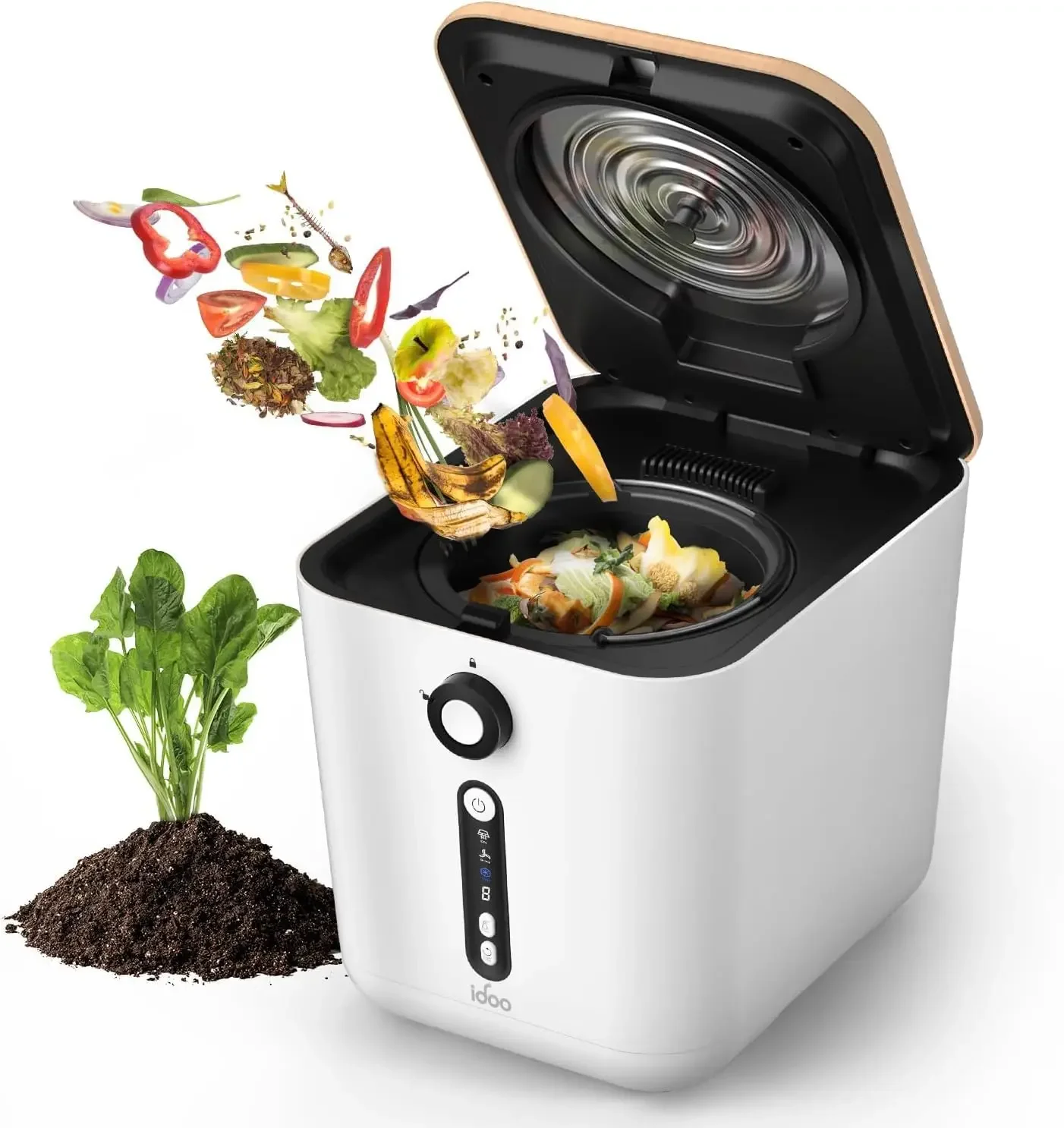 Composter for Kitchen Counter, 3L Smart Kitchen Composter Countertop, Auto Home Compost Machine Odorless, Food Cyc
