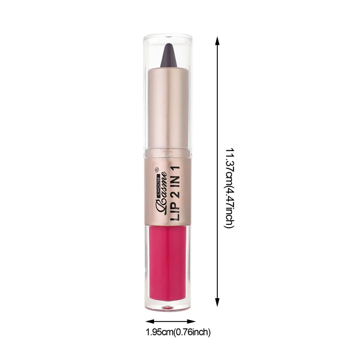 2IN1 Tapered Gradient Lipliner Pen Nude Brown Mirror Glass