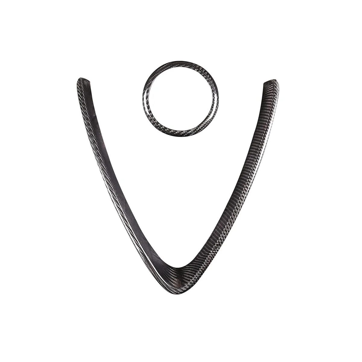 

Dry Carbon Fiber Car Front Grill Protective Frame Logo Cover Trim for Alfa Romeo Stelvio 2017-2020