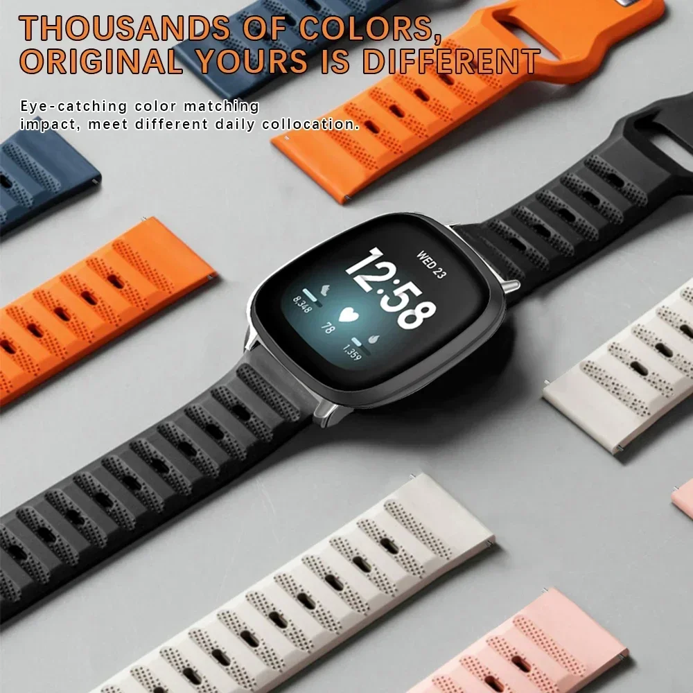 Sport Silicone Strap for Fitbit Versa 2 Lite Strap Smart Watch Band Soft Bracelet for Fitbit Versa4 3 Sense Replace Accessories