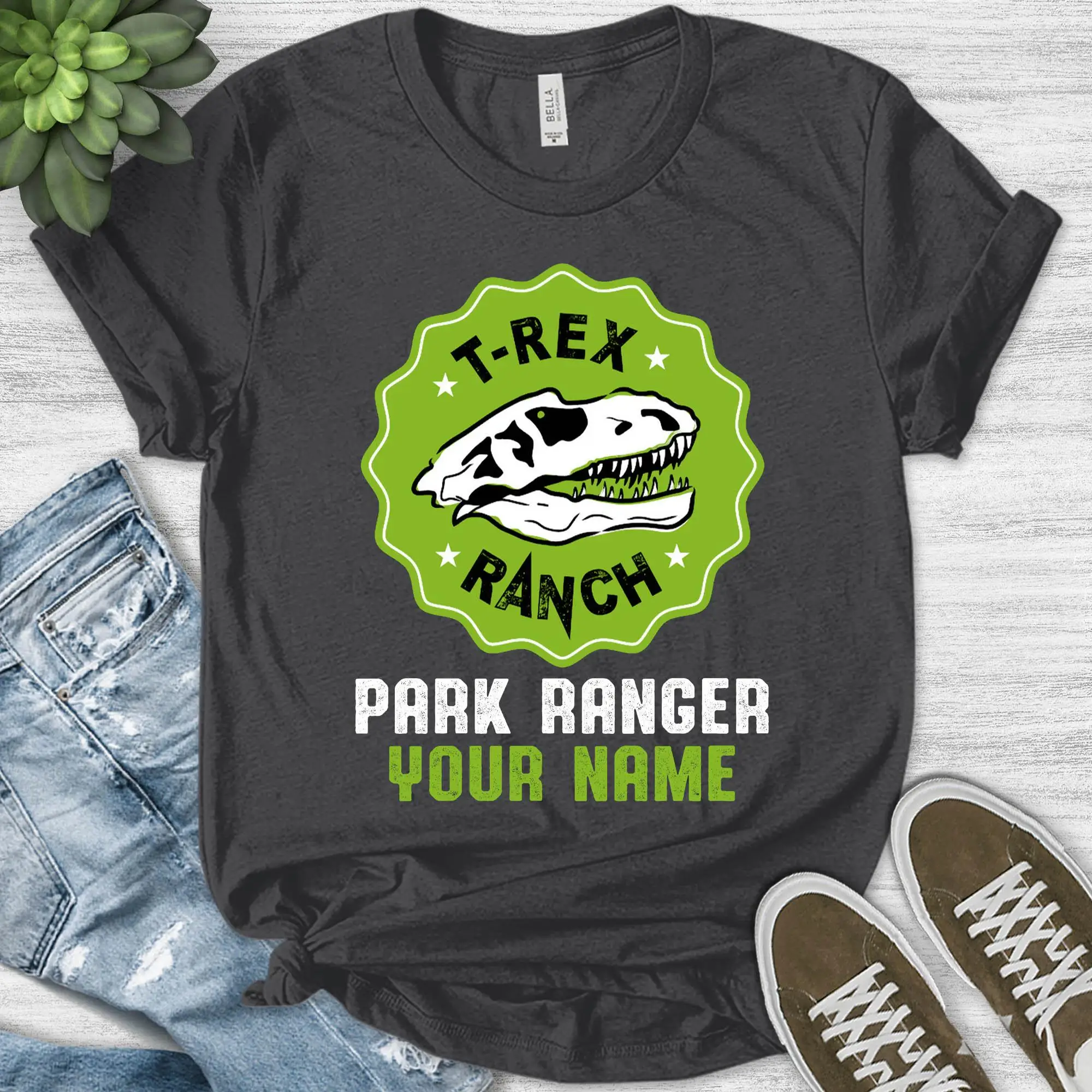 T Rex Ranch Park Ranger Shirt Birthday Family Dinosaur O 15072215