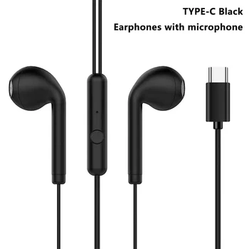 Auricolare cablato in-ear tipo C da 3,5 mm con microfono Cuffie auricolari stereo sportivi per iPhone per Huawei Xiaomi