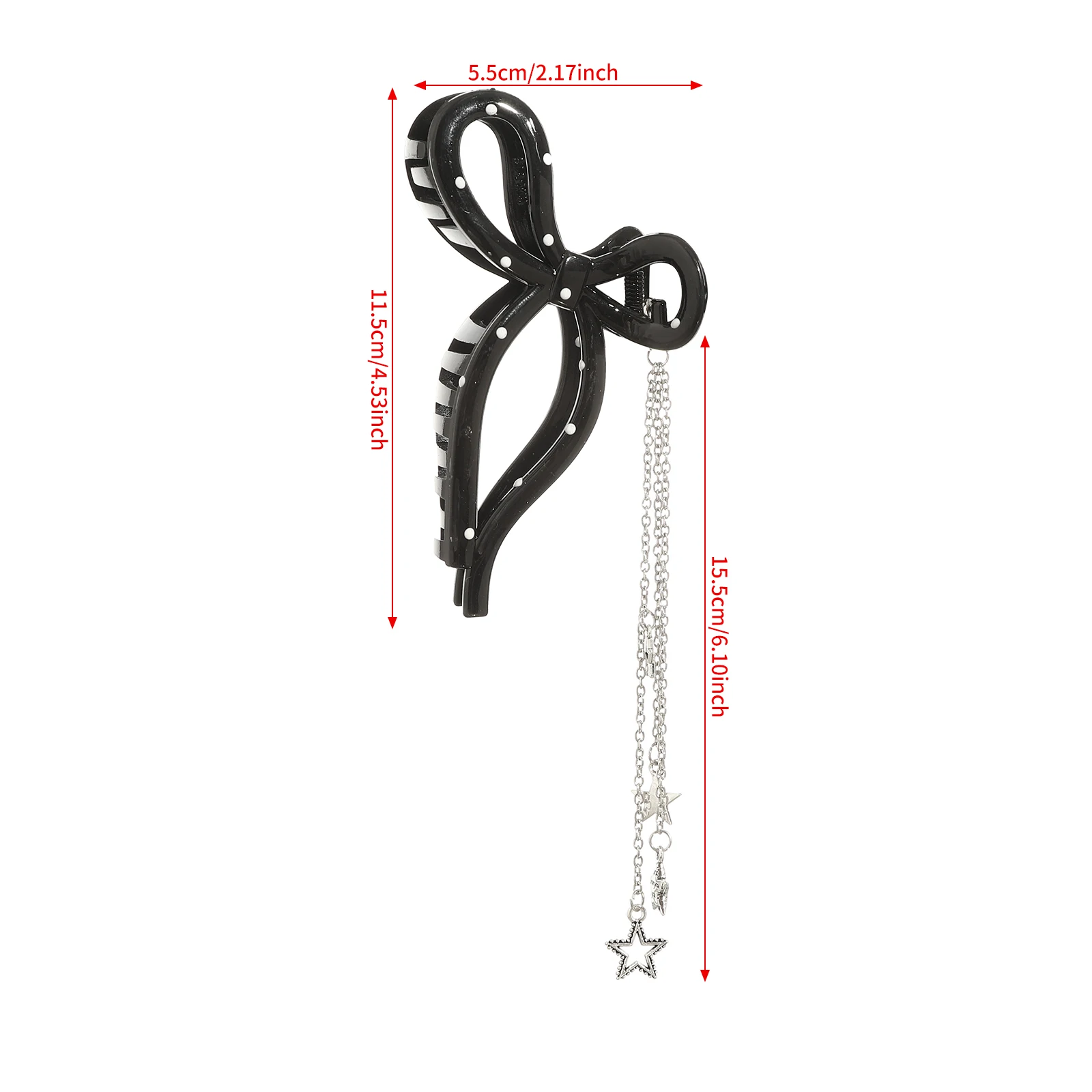 1pc Bowknot Polka Dot Tassel Hair Claw Ponytail Hair Clip Hairpins Barrettes For Women Girls Party Vacation Hair Accessories