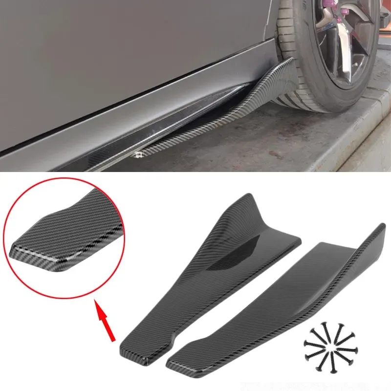 Car Side Spoiler 48CM Side Skirts Bumper Spoiler Splitter Protector For BMW F20 E90 Audi VW Golf Benz Anti-scratch
