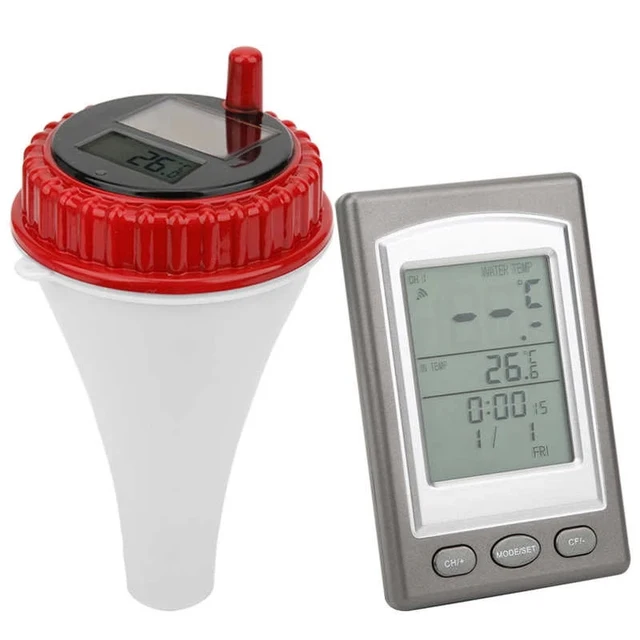 Napenergia -Hőmérő Vezeték Nélküli Úszómedence Kültéri Digitális Hajtású Úszó Tó Kád Vízálló Hőmérséklet Mérő Lcd Kijelző - Image 3