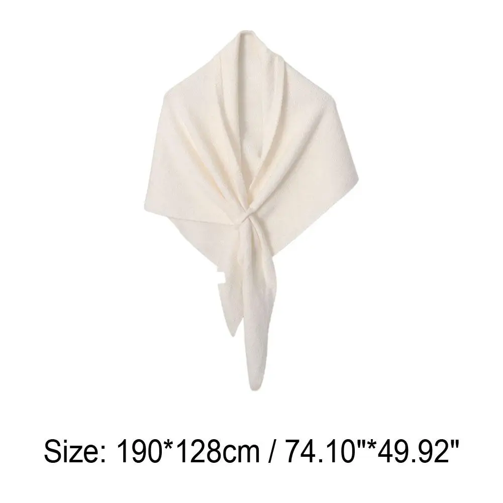 Womens Retro Triangle Shawl Cape Solid Color Scarf
