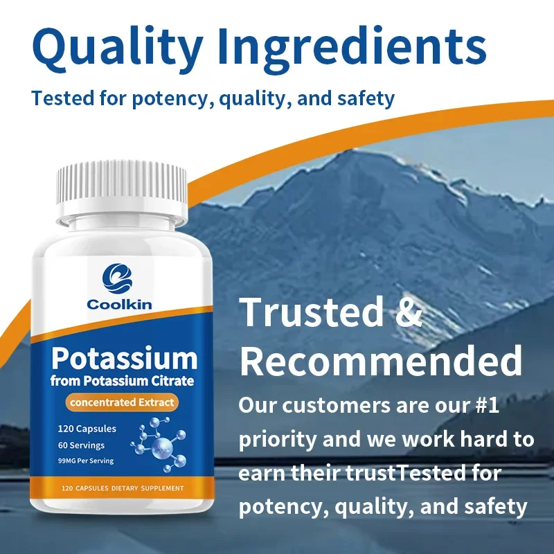 Natural Potassium Citrate - Supports Electrolyte Balance and Normal PH, Non-GMO and Gluten-free, Absorbable Potassium Supplement 3