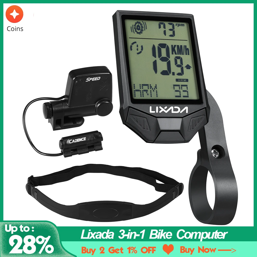 Lixada Ordenador 3 en 1 para bicicleta, velocímetro inalámbrico resistente  al agua, cronómetro, odómetro, retroiluminación LCD, color negro|Sistemas  de navegación para bicicleta| - AliExpress