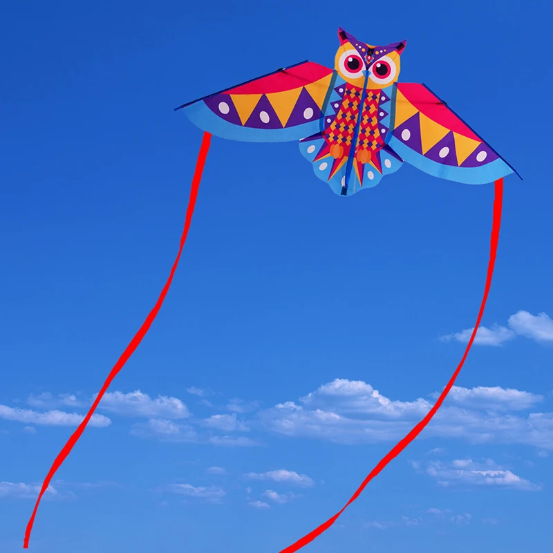 1Set Funny Children's Cartoon Animal Kite Owl Kite Children Kite Flying Toy Outdoor Toys Kites Toys Colorful Long Tail Kite 4