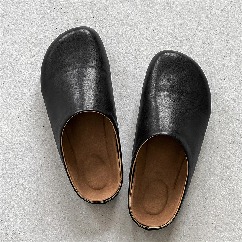 Classic Comfy Soft Sole Muller Shoes Leisure Walk Slippers Men Non-slip Summer Flats Stylish Sandals Male Half Drag Beach Shoes