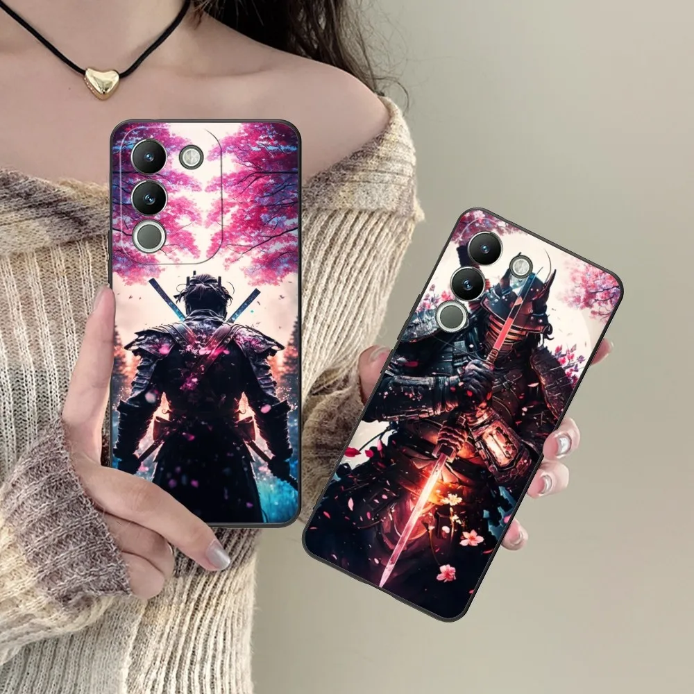 Sakura Samurai Katana Cell Phone Case For Vivo Y95 Y93 Y31 Y20 V19 V17 V15 Pro X60 Nex Black Soft Phone Cover Funda