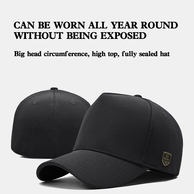 Big Head Circumference Tall Crown Back Sealing Hat Men's New Baseball Cap Fashion Face-Looking Small Reverse Wear Peaked Cap 5