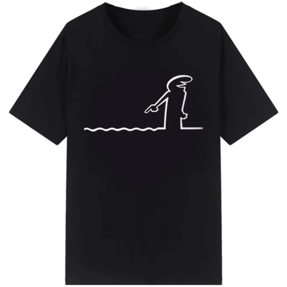 Osvaldo Cavandoli La Linea Cartoon-Print-T-Shirt für Herren und Damen, Unisex, Streetwear, modische T-Shirts, lässiges Hemd, Basic-Tops mit Rundhalsausschnitt – Detail 6