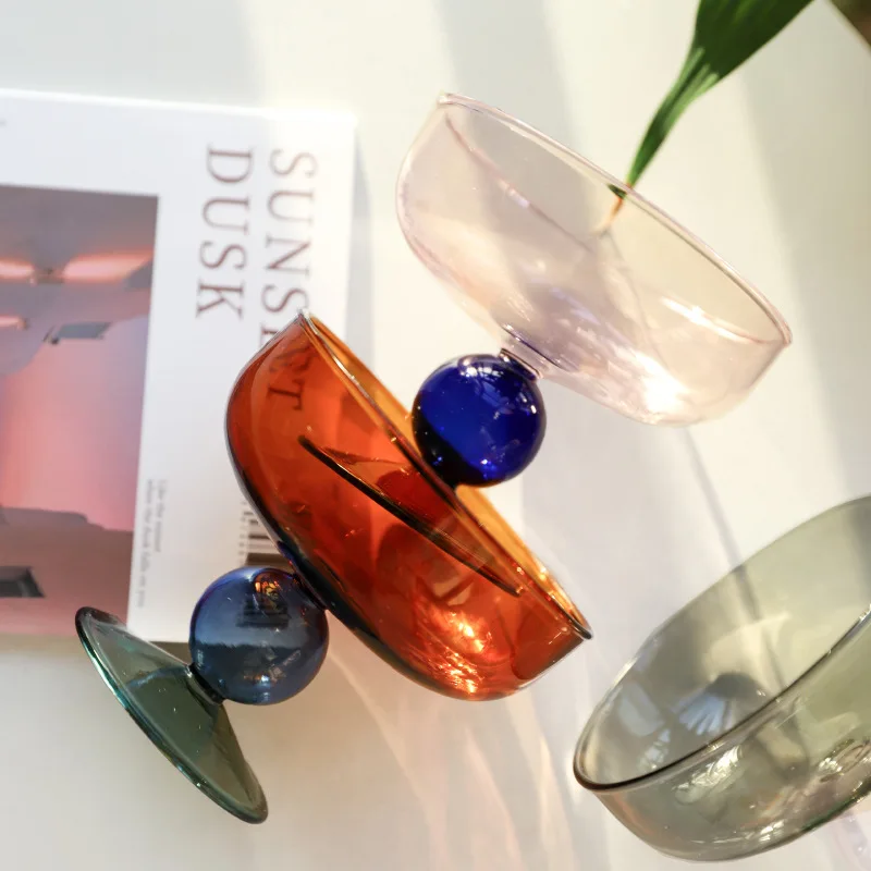 

Multicolor Glass Bowl Fruit Salad Dessert Bowl INS Creative Yogurt Ice Cream Bowl Tableware High Temperature Resistance