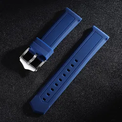 Premium Silicone Sport Watchband Replacement - Universal Strap - 22mm (Blue)