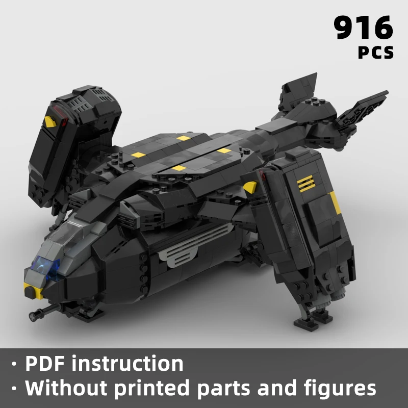 

for democracy Sci-fi invasion Co-op shooter game pelican shuttle brick game fans moc blocks transporter gunship spaceship bricks