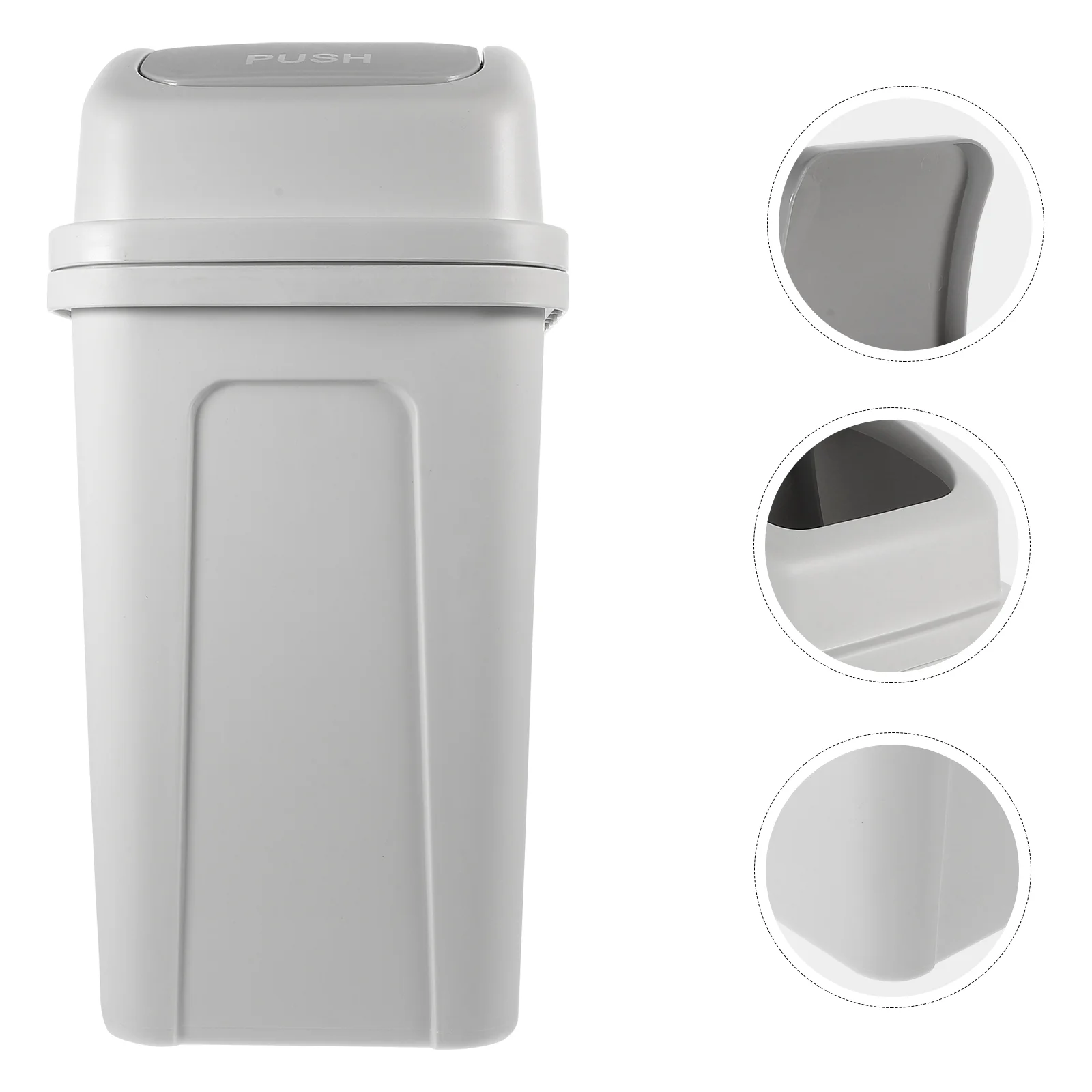 

Small Trash Can Lid 1.8 Gallon Thicken Plastic Garbage Can Slim Waste Bin Compact Rubbish Container Bucket Bathroom Kitchen