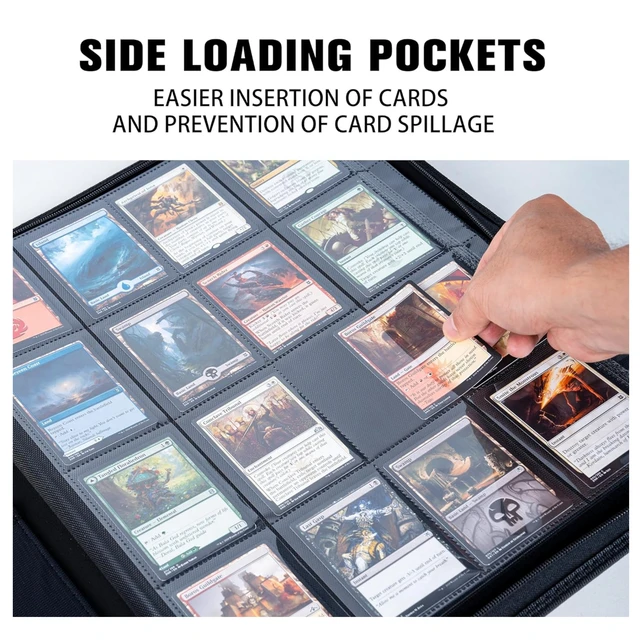 Carpeta Para Cartas En Fundas Rígidas – Capacidad 252 Tarjetas – 14 Páginas De 9 Bolsillos – Impermeable Y Con Cremallera – Para TCG/MTG/YGO