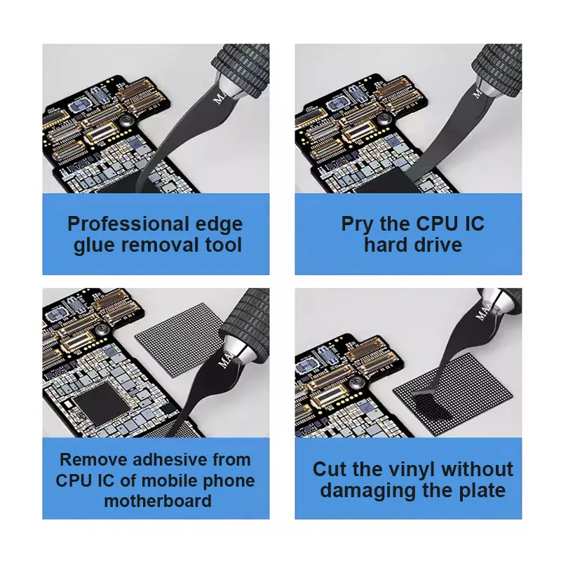 MaAnt 다기능 핸드 폴리싱 IC 칩 CPU 오프닝 블레이드 접착제 리무버, 휴대폰 마더보드 청소용