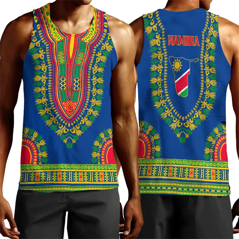 

Верх мужской с графическим изображением карты, одежда для африканской страны, безрукавка, Дашики, Пейсли, модный безрукавка с национальным гербом, топы для мальчиков
