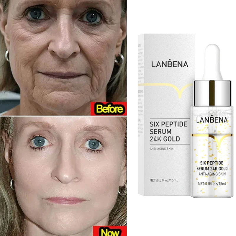 

LANBENA Six Peptides Anti-Aging Face Serum Instant Wrinkle Remover Lifting Firming Fade Fine Lines Whitening Nourish Skin Care