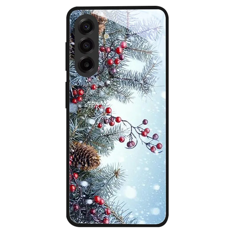 Festive Christmas Style Shockproof Tempered Glass Phone Case
