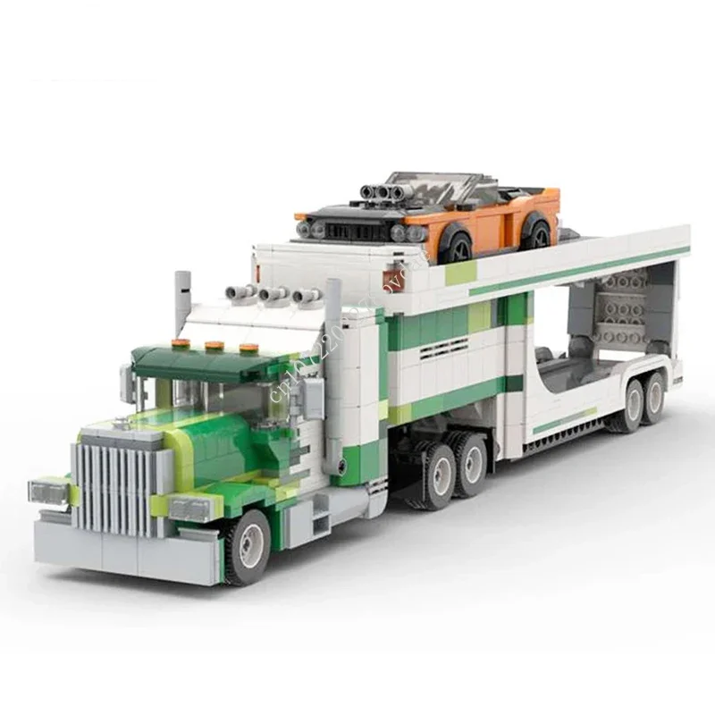 

1305PCS MOC Speed Champions Car Transporter Truck Model Building Blocks Technology Bricks DIY Creative Assembly Kids Toys Gifts