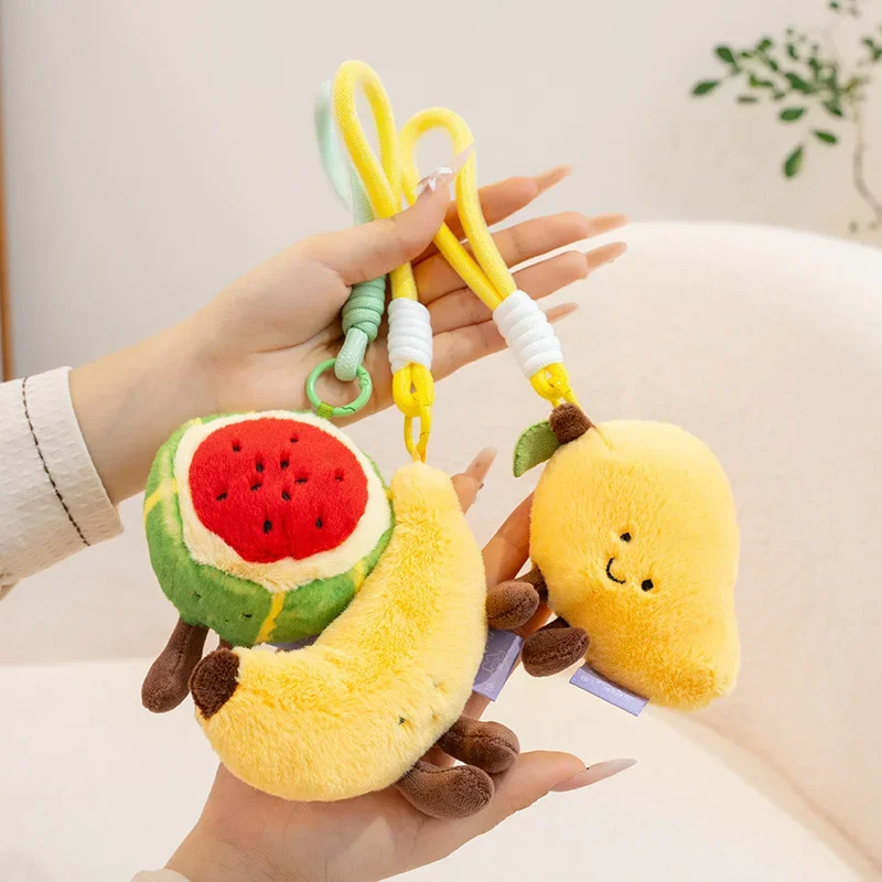 Lovely Plush Keychain Bag Decor Pineapple Strawberry Apple Banana Cute Stuffed Fruit Doll Soft Plushies Gifts Girl_voghion.com